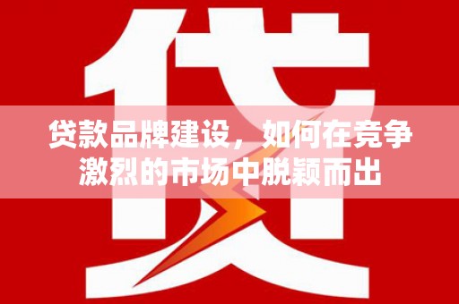 徽县贷款品牌建设，如何在竞争激烈的市场中脱颖而出