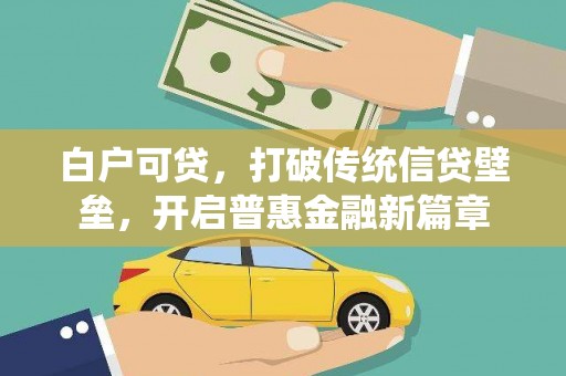 徽县白户可贷，打破传统信贷壁垒，开启普惠金融新篇章