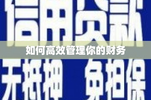 徽县如何高效管理你的财务