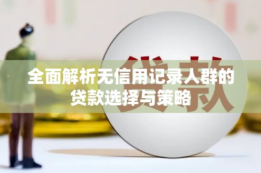 徽县全面解析无信用记录人群的贷款选择与策略